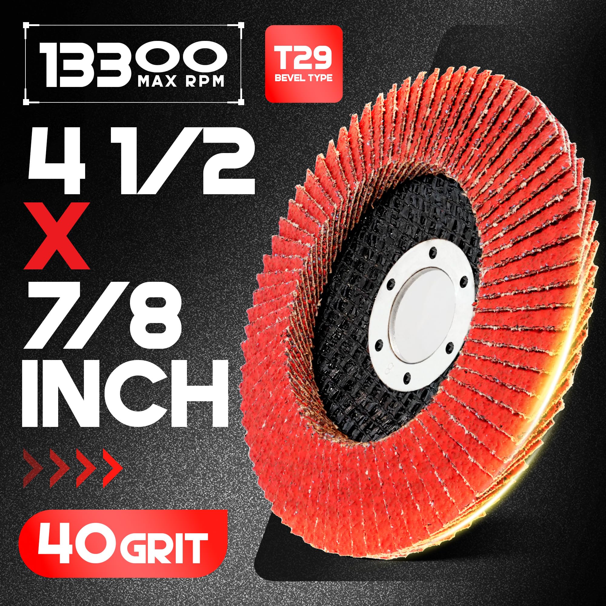 4 1/2 In. Ceramic Flap Discs for Stainless Steel,Sheet Metal