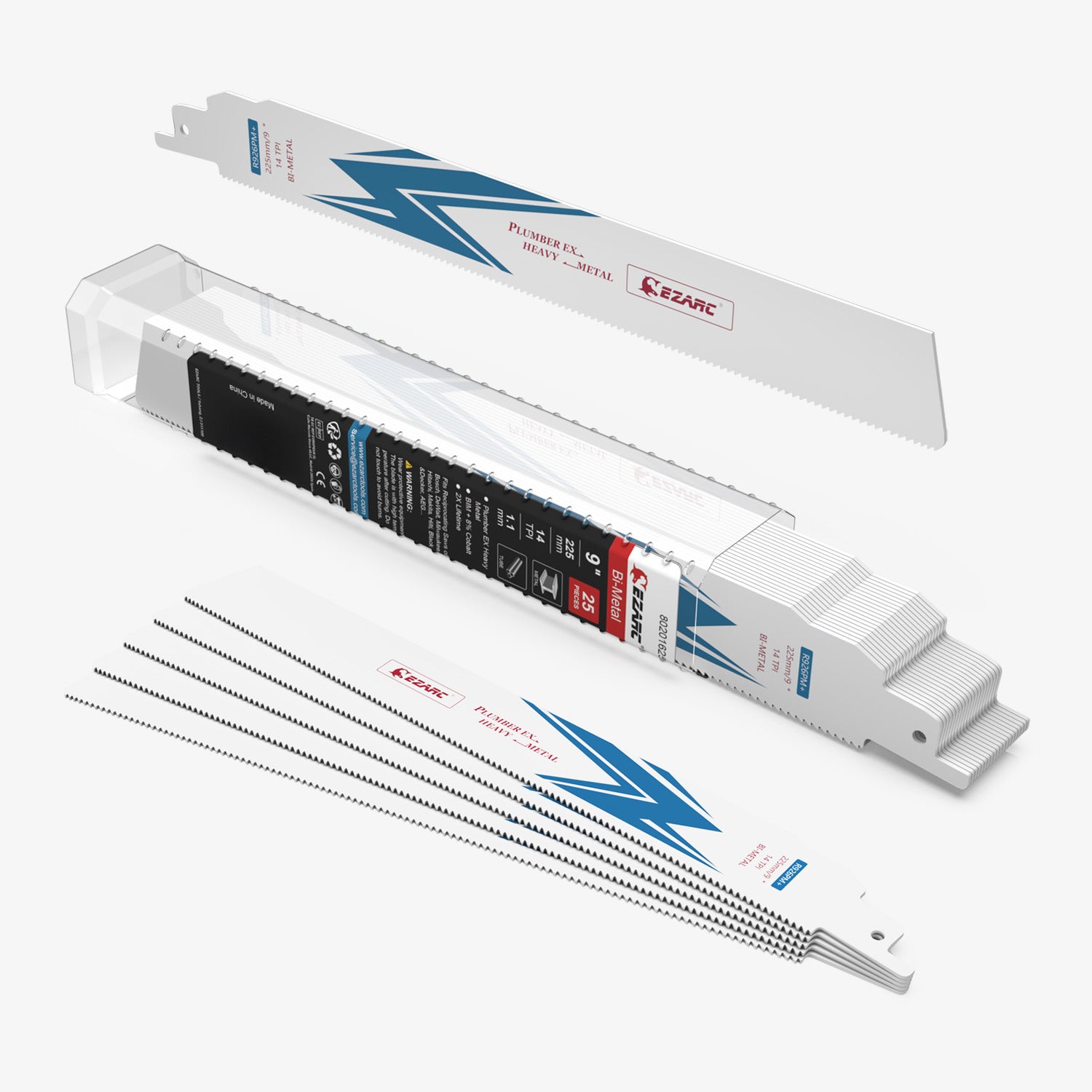 14tpi,6/9/12 in. Bi-Metal Reciprocating Saw Blade For Heavy Metal Cutting