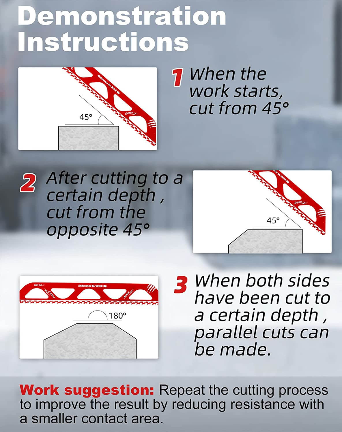 12 & 18 Inch Carbide Demolition Masonry Reciprocating Saw Blade For Cutting Brick,Concrete - EZARC Tools