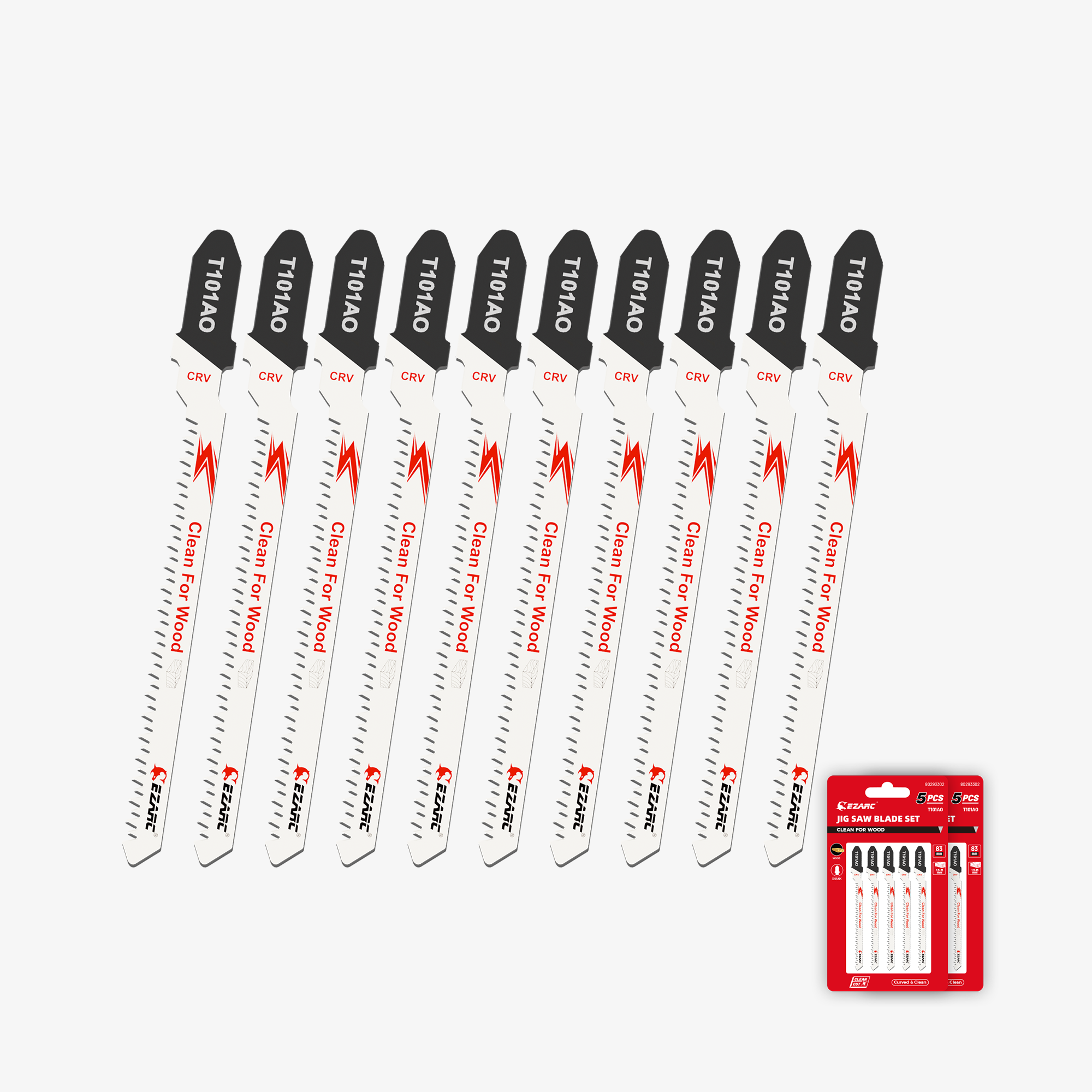 30pc T-Shank Assorted Jig Saw Blade Set for  Wood, Plastic and Metal