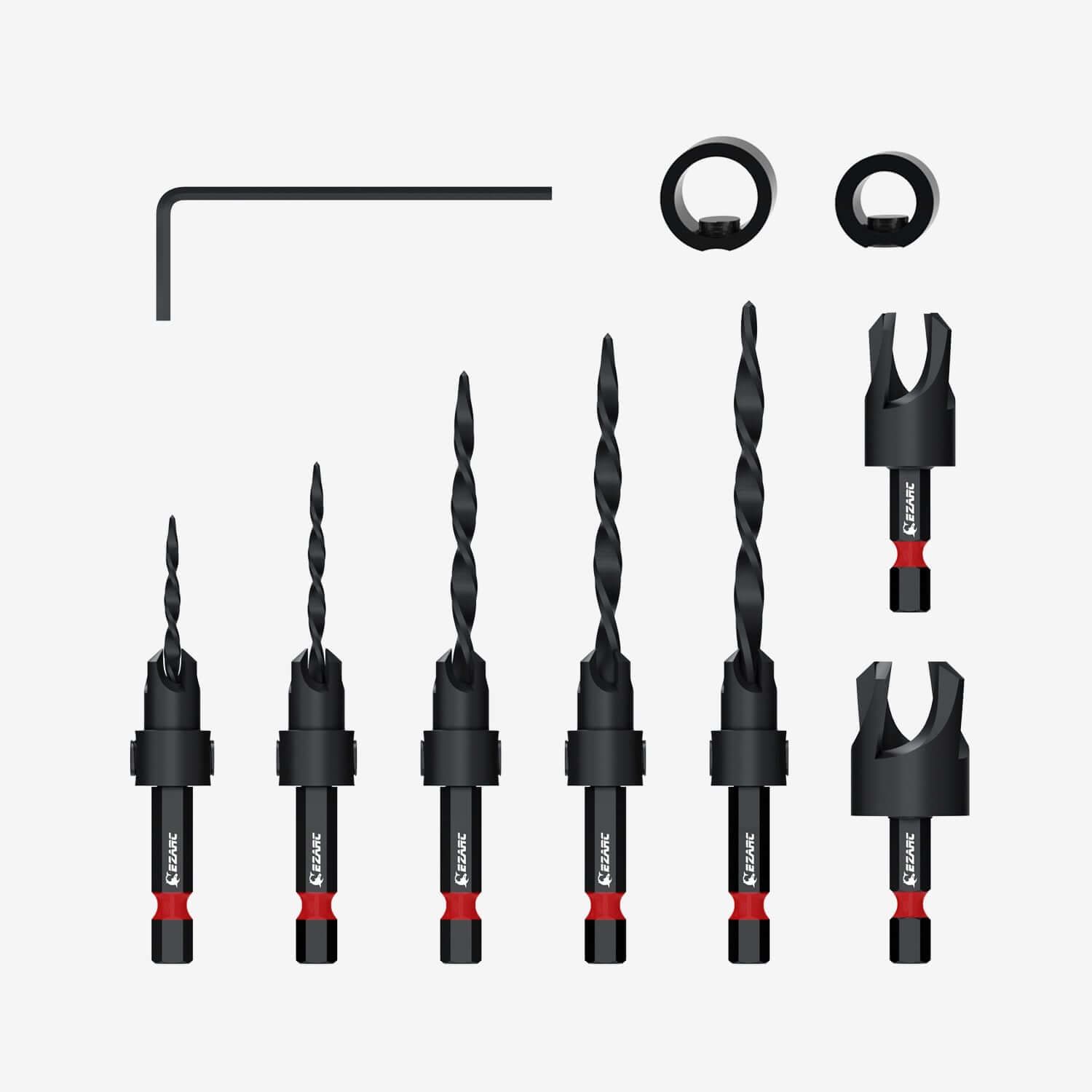 Wood Countersink Drill Bit Set With 1/4" Hex Shank0