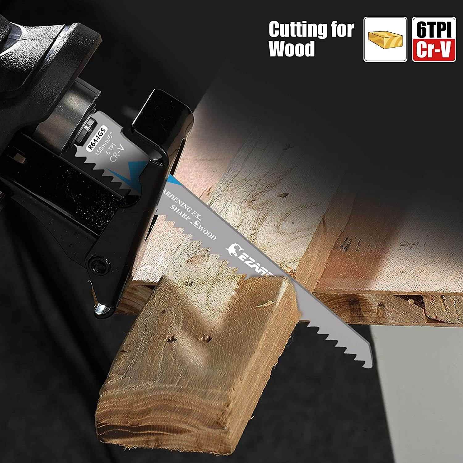 6/10/14/18tpi, 6 in. Bi-Metal Reciprocating Saw Blade Set For Metal and Wood Cutting