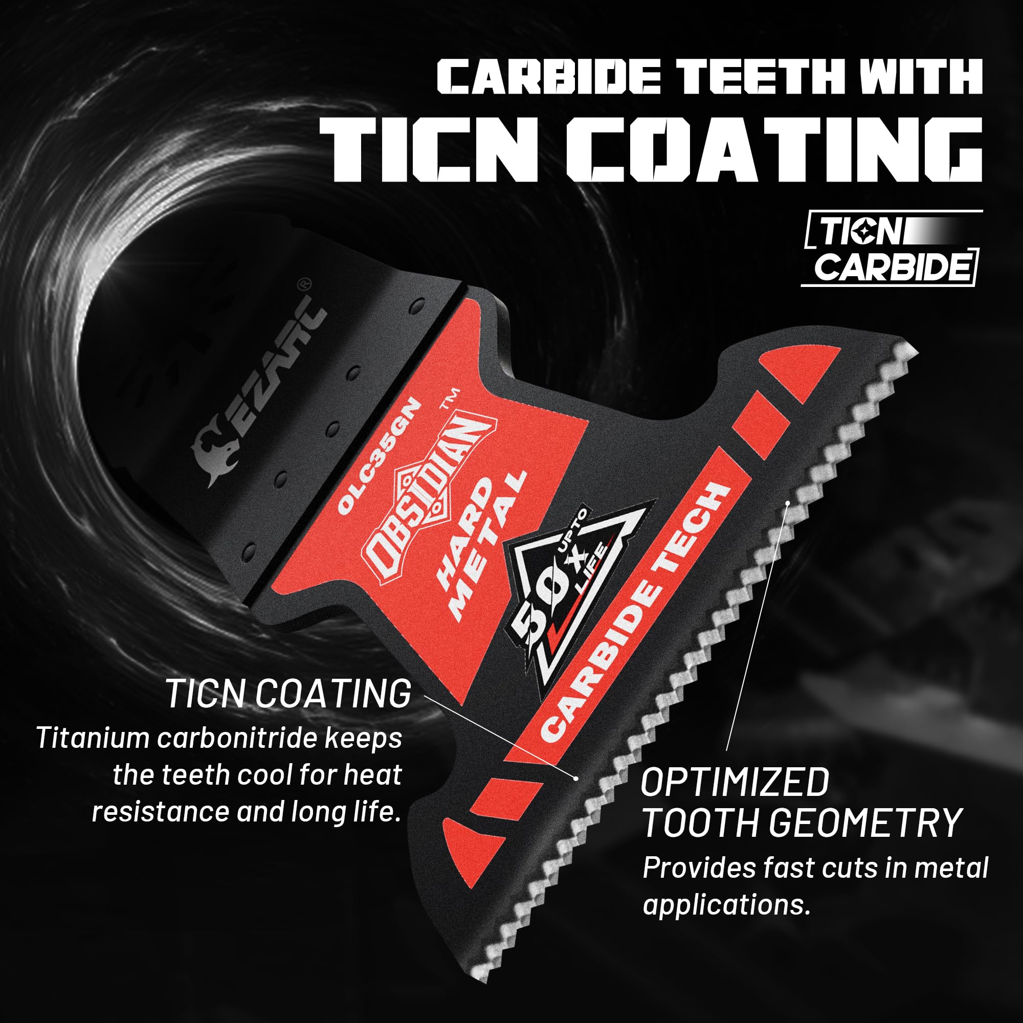 EZARC Obsidian Carbide Oscillating Saw Blades for Hard Metal, Nails, Bolts and Screws