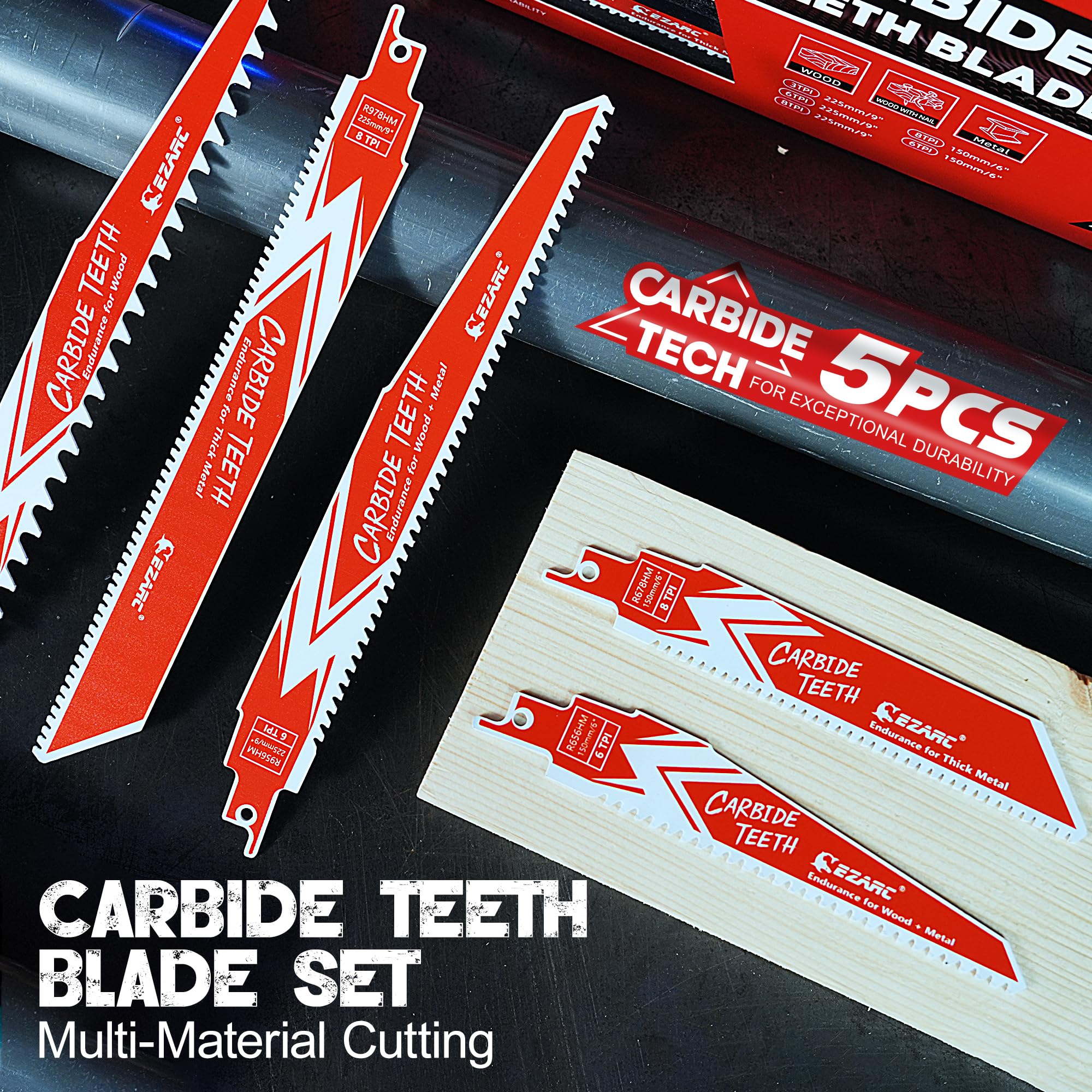 Carbide Reciprocating Saw Blades Set for Multi-Material Cutting