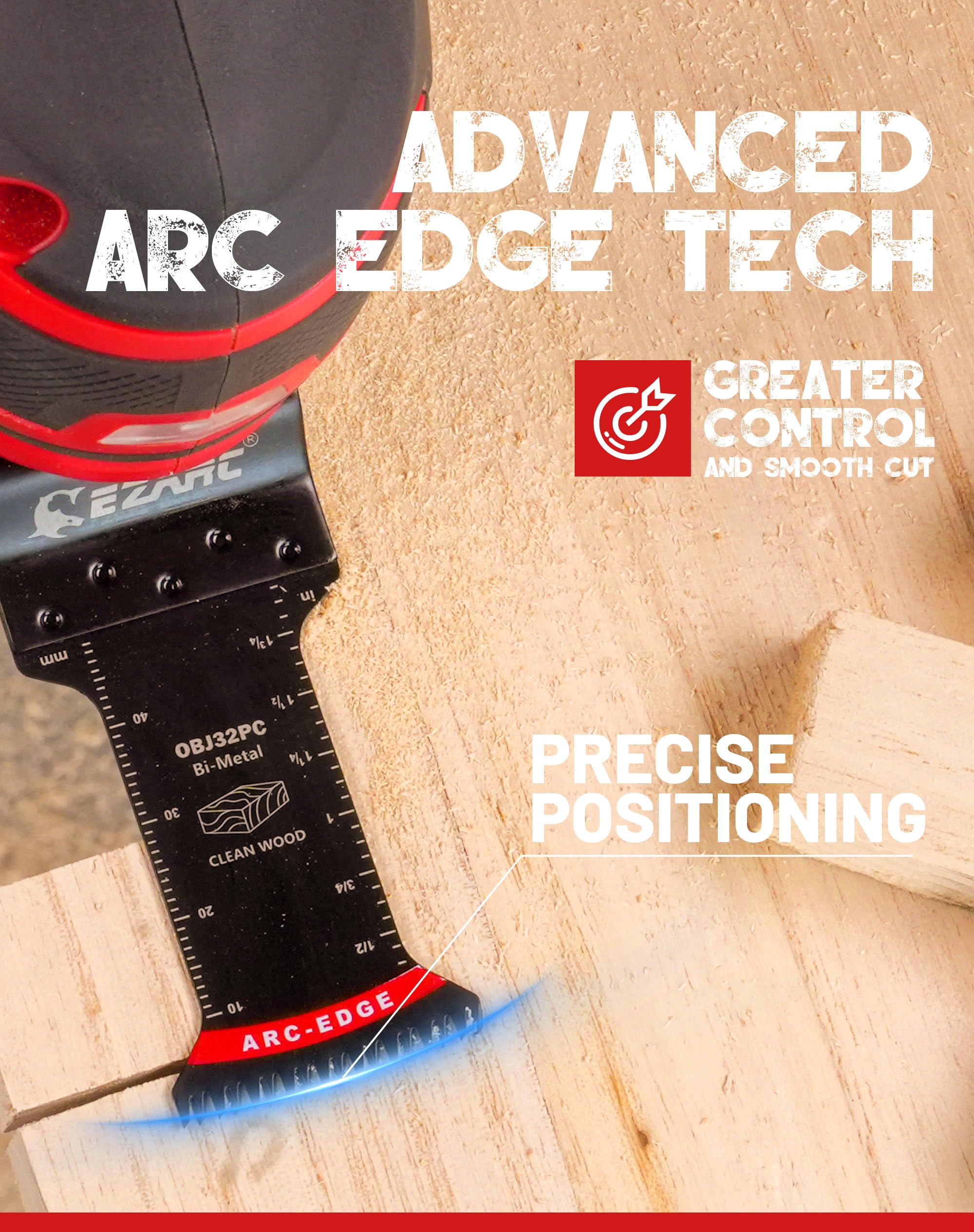 Arc-Edge Bi-Metal Japanese Tooth Oscillating Multi Tool Blade