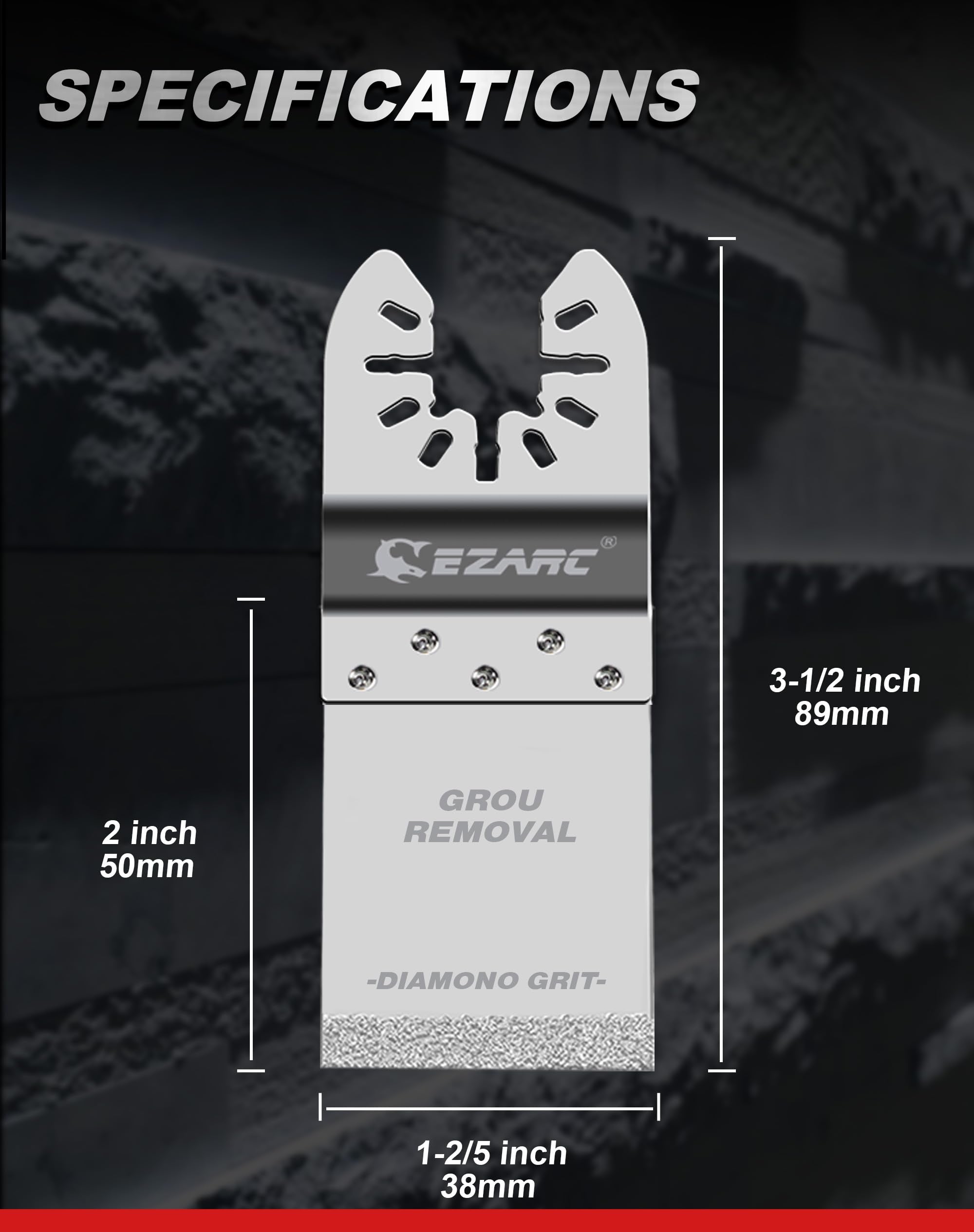 Diamond Oscillating Blade, Flush Cutting Oscillating Multi Tool Saw Blades for Grout Removal, Cleaning Mortar