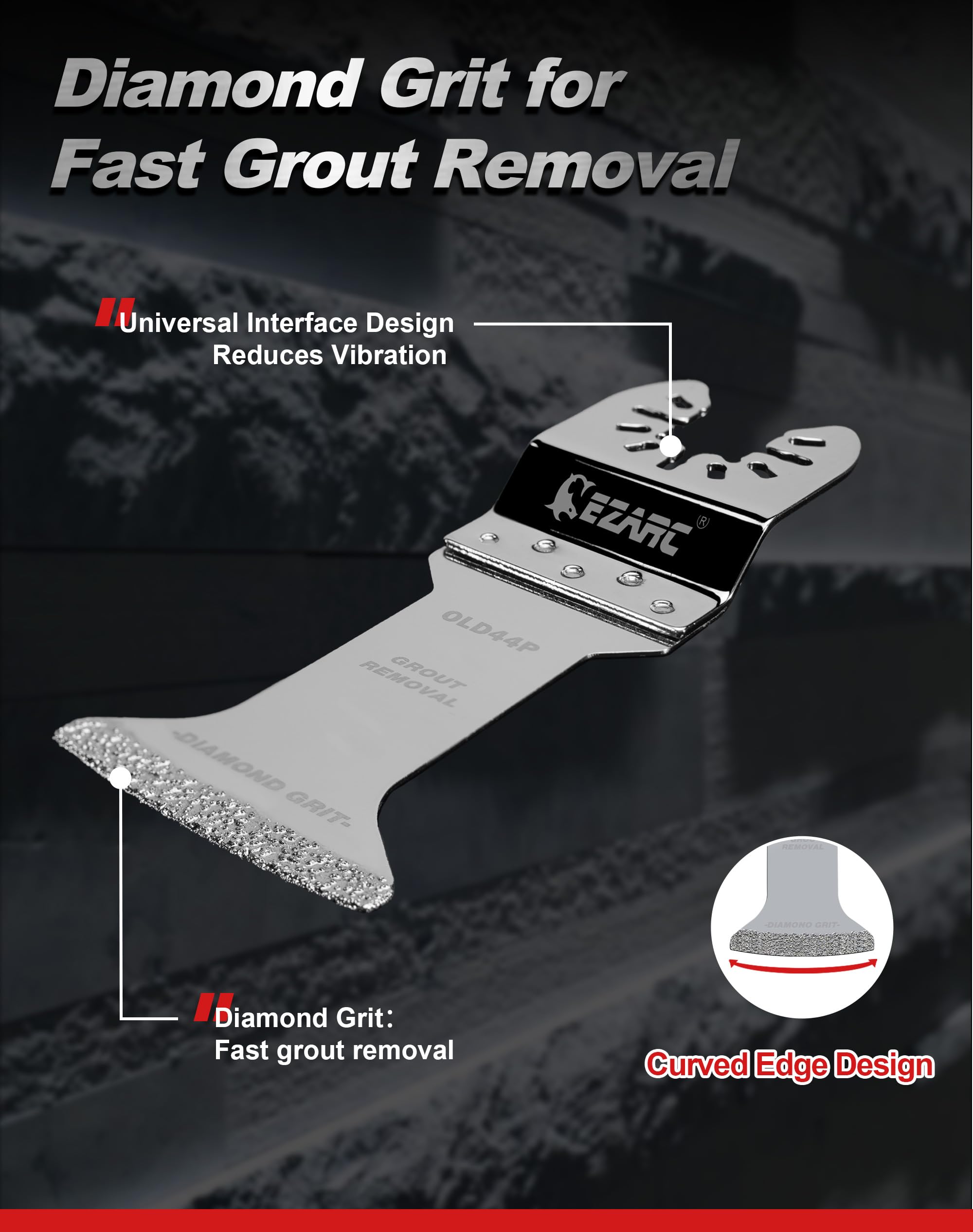 Diamond Oscillating Blade, Extra Long Reach Oscillating Multi Tool Saw Blades for Grout Removal, Cleaning Mortar