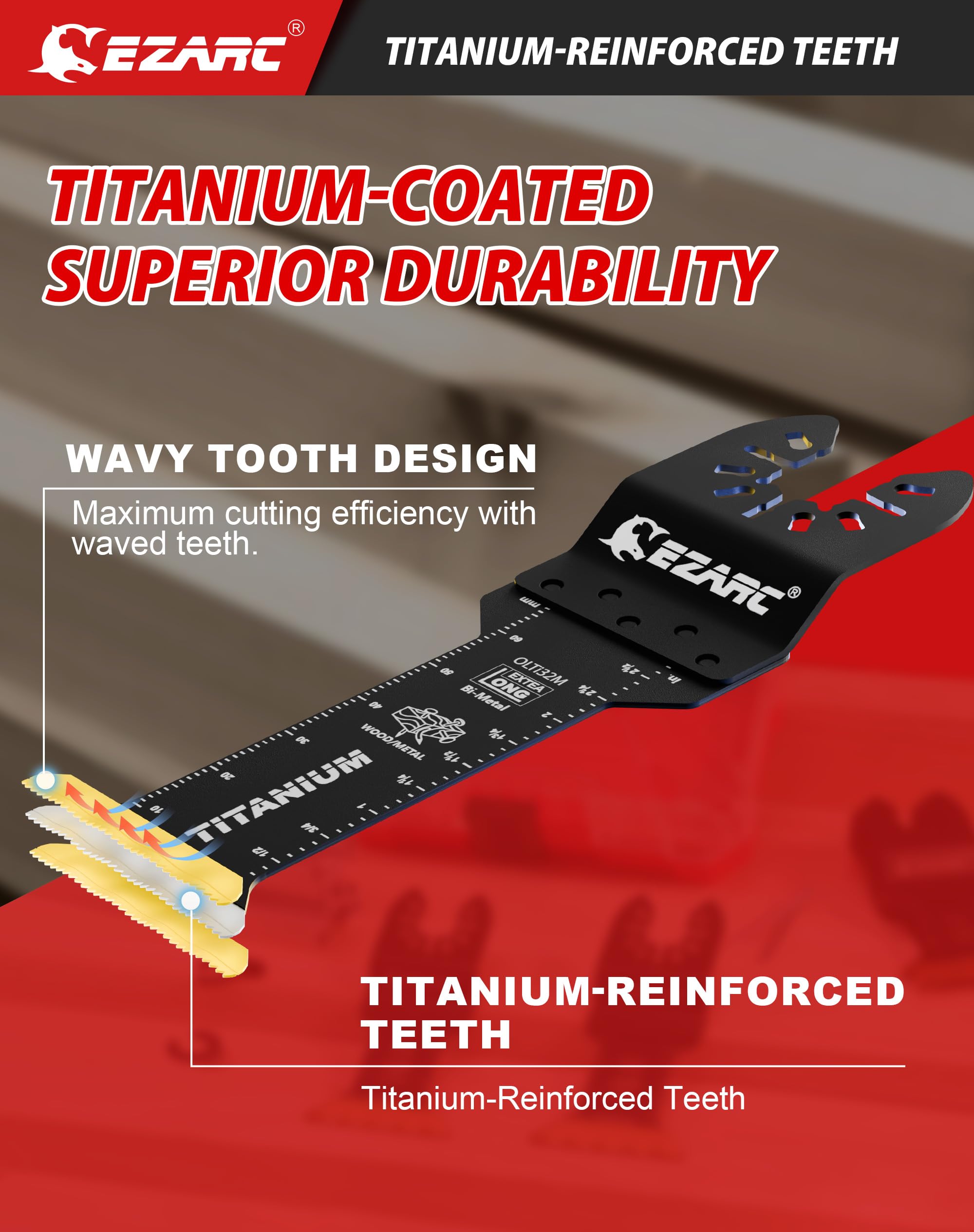 Standard Length & Extra-Long Oscillating Blades for Metal, Wood Nails, Screws, Plastic