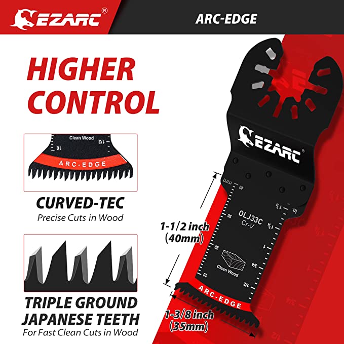 Arc-Edge Oscillating Multi Tool Blade Japanese Tooth for Clean Cut, OLJ33C