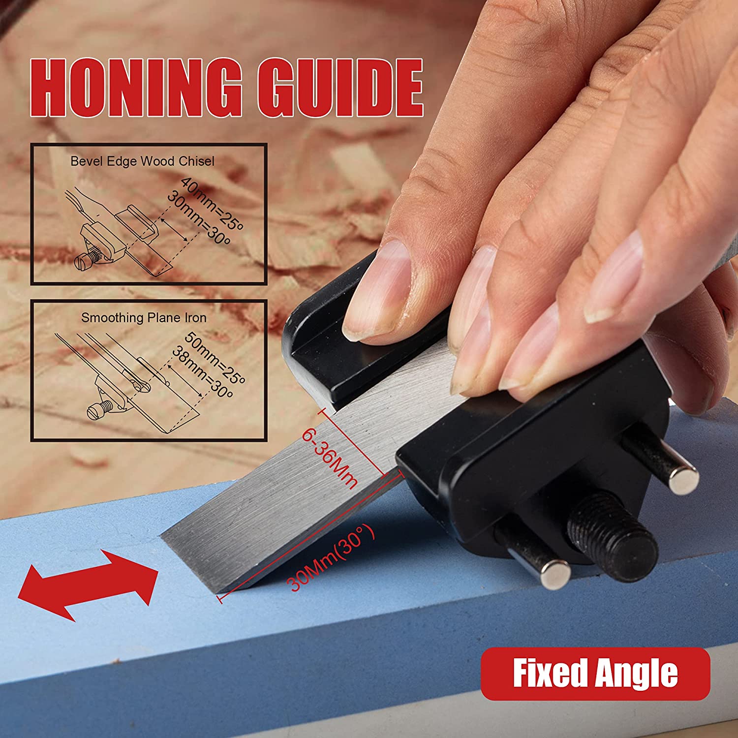 Honing Guide for Wood Chisel, Planer Blade - EZARC Tools